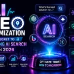 AI for GEO Optimization showing AI search visibility, content optimization, and higher rankings in 2026