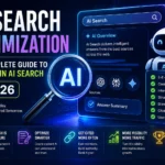 AI Search Optimization dashboard showing AI search visibility, content quality, citations, and ranking factors
