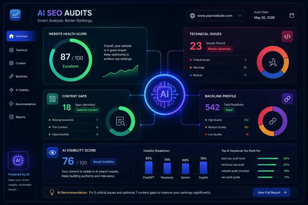 AI SEO Audits for smart analysis,better rankings.