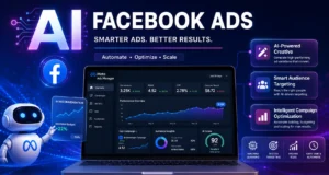 AI-powered Facebook Ads dashboard with Meta Ads automation, smart audience targeting, creative generation, campaign optimization, and ROAS analytics