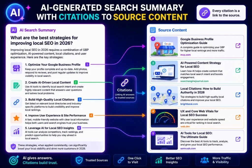 AI-generated search summary showing citation links back to source content