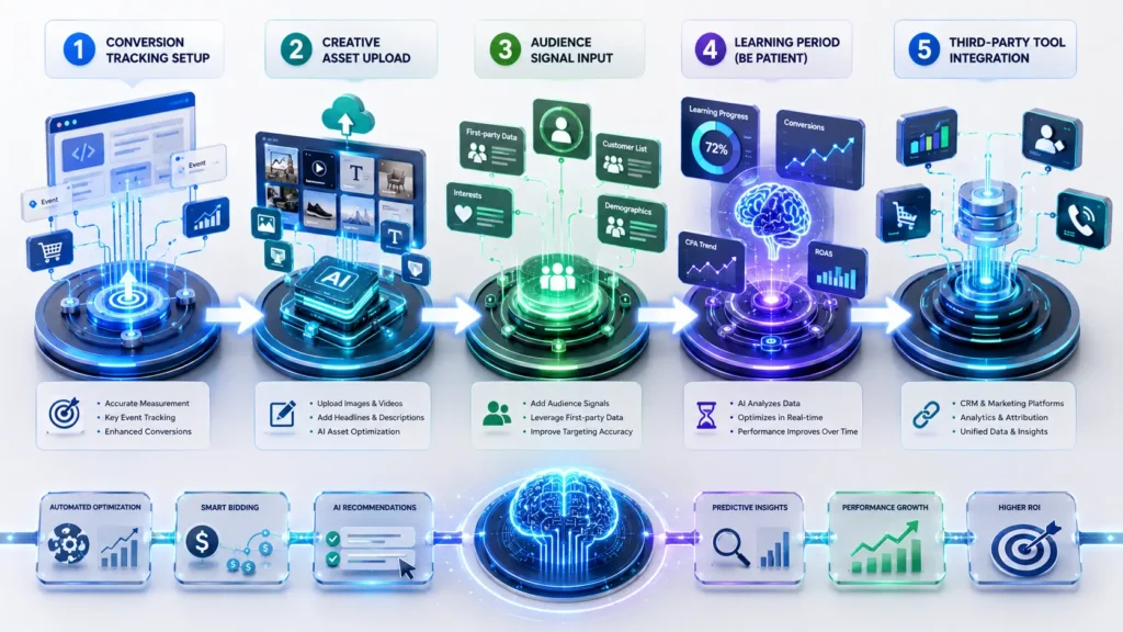 Five-step process for setting up an AI-driven Google Ads campaign