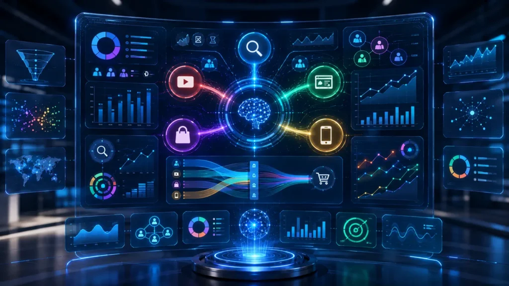 Performance Max insights panel showing conversions by channel