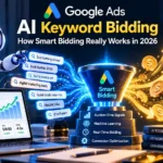 Google Ads Smart Bidding with AI-driven keyword optimization, auction-time signals, and performance insights